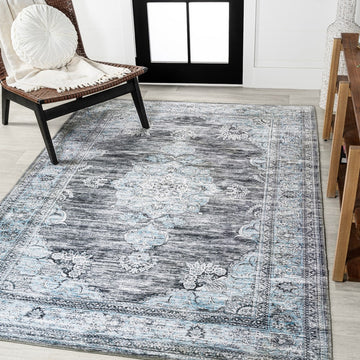 Bausch Bohemian Distressed Chenille Machine-washable Area Rug